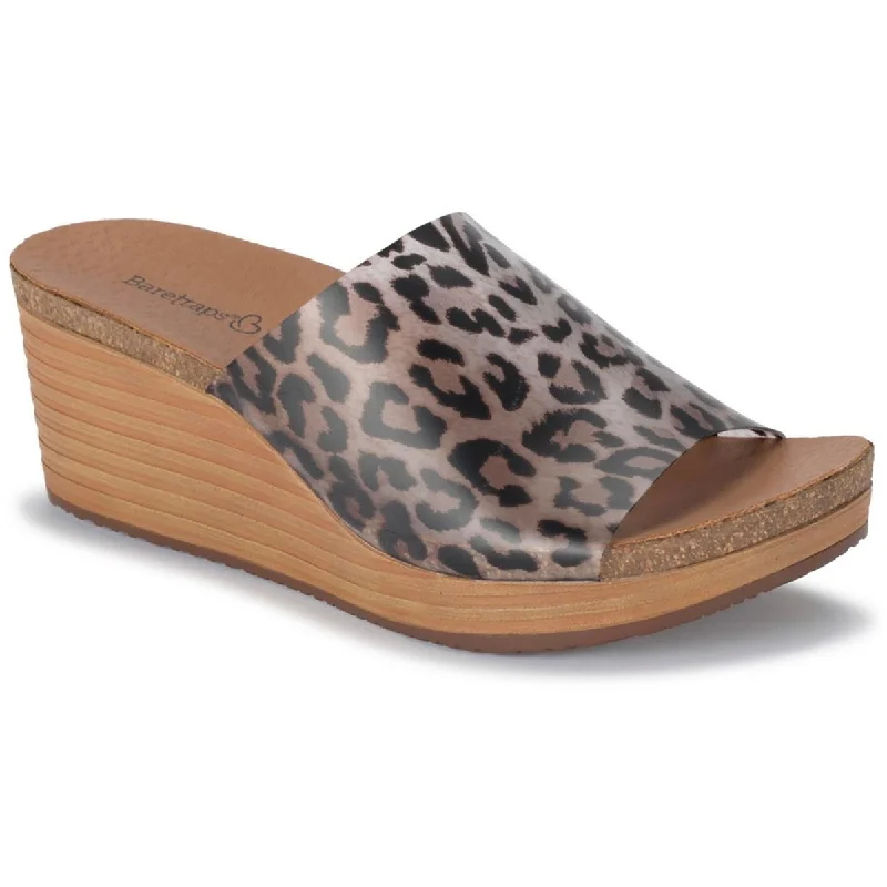 Deal sandals with shore calm -Baretraps Womens YALISSA Animal Print Vinyl Mule Sandals