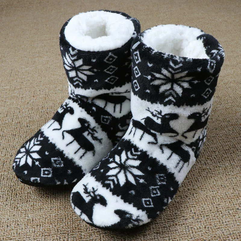 Slippers for outdoor decks -Winter Fur Slippers Women Warm House Slippers Plush Flip Flops Christmas Cotton Indoor Home Shoes Floor Shoes Claquette Fourrure