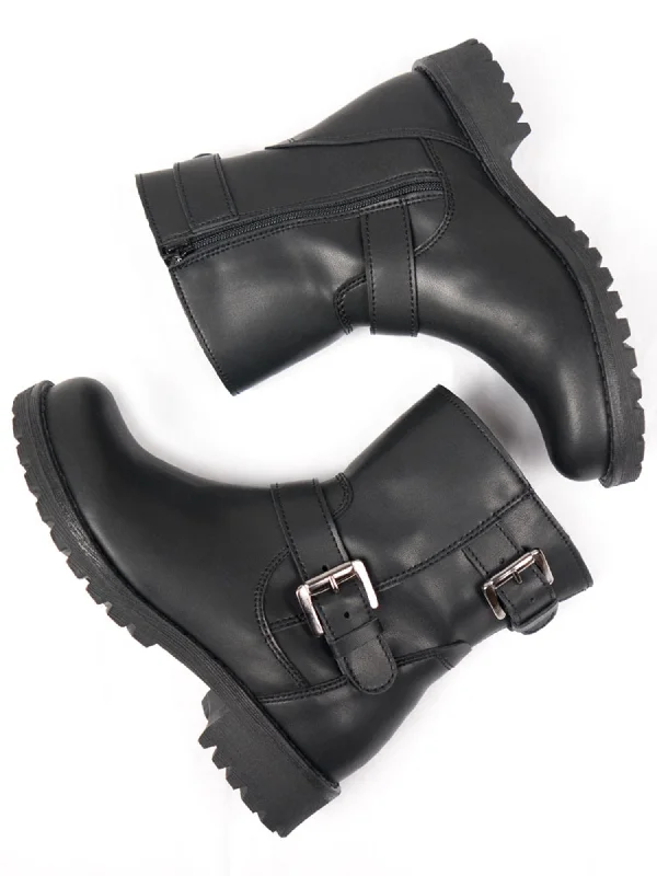 Boots with dense heel linings -Biker Boots