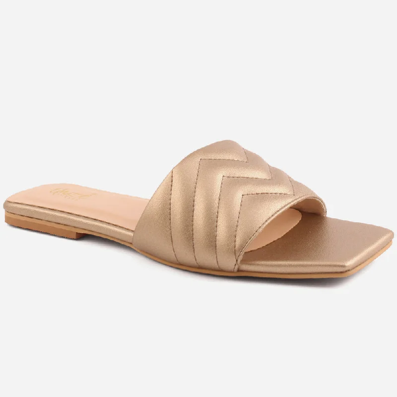 Slippers with firm midsoles -Women "NATALIE" Flat Slippers