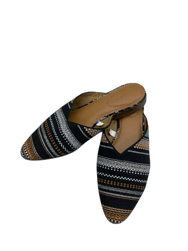 Flats with glossy fabric -Shoes Flats By Universal Thread In Black & Brown, Size: 9