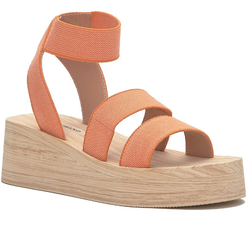 Slip-on sandals with plush soles -Lucky Brand Womens Samella Ankle Strap Wedge Flatform Sandals