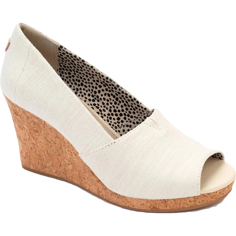 High heels with lively tones -Michelle Womens Open Toe Cork Wedge Heels