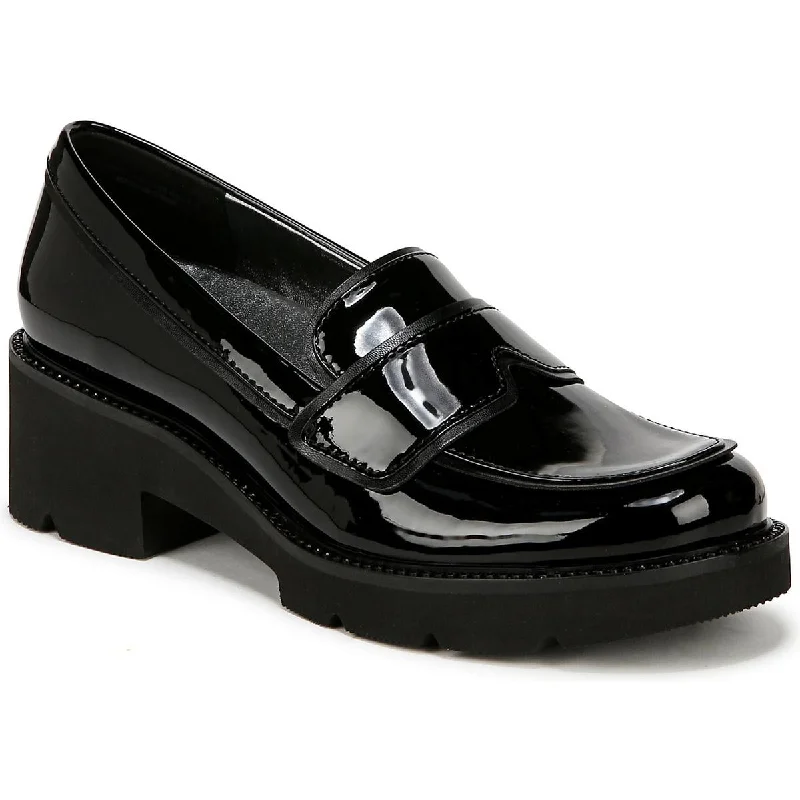 Loafers with trendy sole accents -Naturalizer Womens Faux Patent Leather Penny Loafers