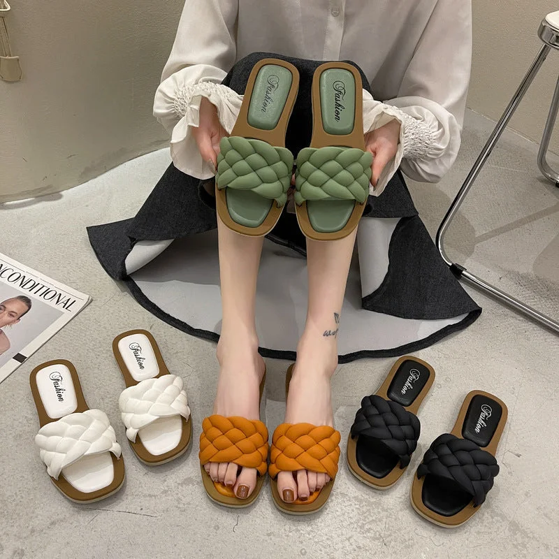 Slippers for long wear -Wholesale beach sandals indoor outdoor Summer new cute flip flop sandal ladies flats shoes women wear sandals women's slippers