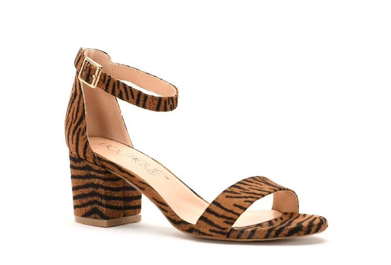 High heels with modern tones -Sweetie Heeled Sandal In Tiger