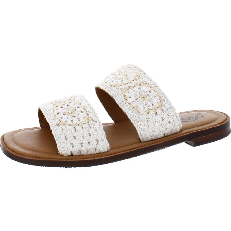 Chill sandals for patio lounging -Free People Womens Juliet Crochet Slip On Slide Sandals