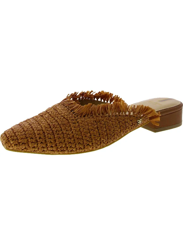 Slippers with tough designs -Womens Woven Slip On Mules