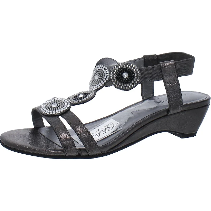 Sandals with shore talks -Karen Scott Womens Catrinaa Embellished Open Toe T-Strap Sandals