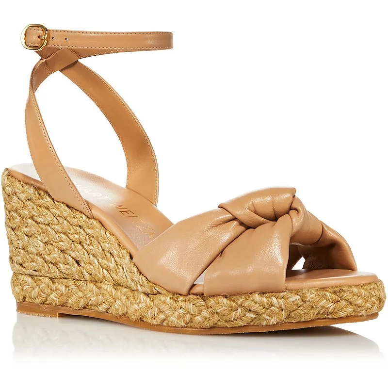 Sandals with grippy rubber soles -Stuart Weitzman Womens Playa Leather Wedge Slingback Sandals