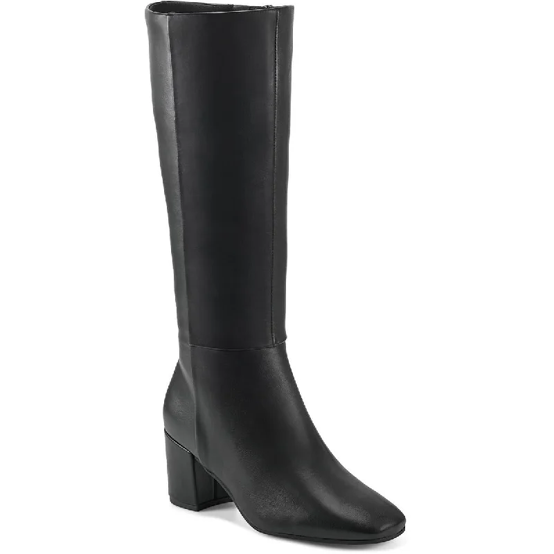 Boots with firm sole padding -Easy Spirit Womens Tony Leather Tall Knee-High Boots