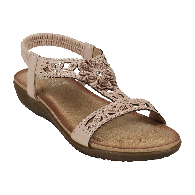 Sandals with brief shore hush -Toni Blush Flat Sandals