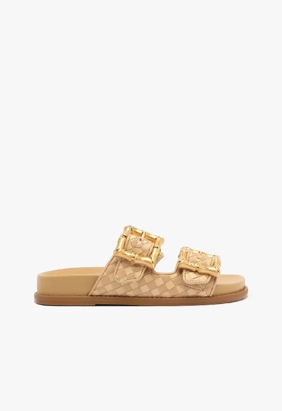 Sandals with mindful shore calm -Enola Sporty Woven Leather Sandal