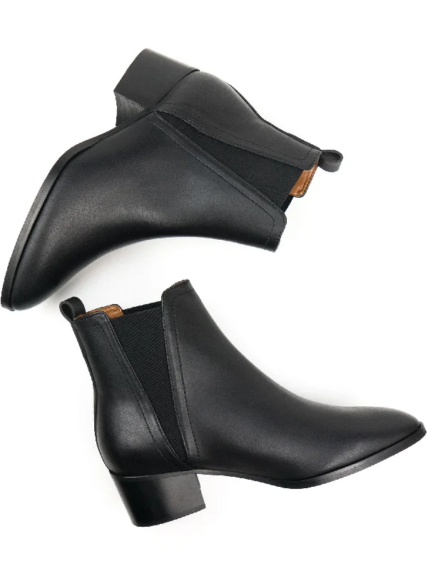 Boots for women with heel padding -Point Toe Chelsea Boots