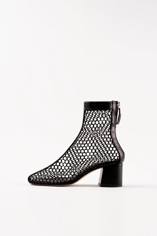 Boots with ergonomic heel contours -FIRME - Black Mesh Boots