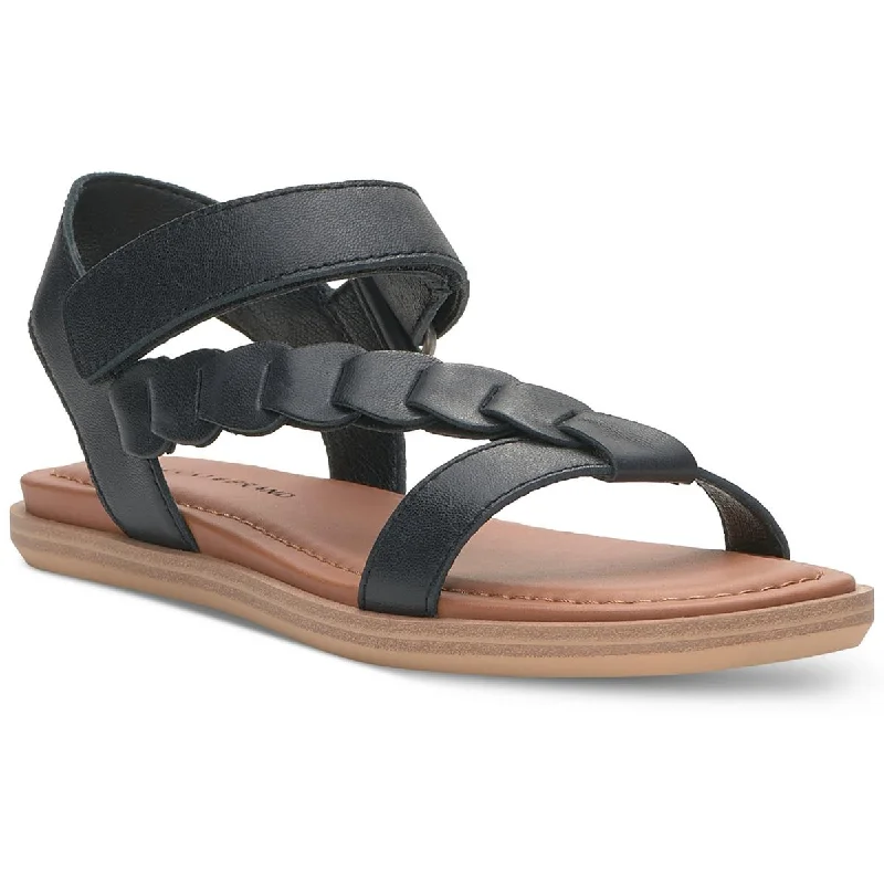 Slip-on sandals with ease shores -Lucky Brand Womens Natany Leather Ankle Strap Slingback Sandals