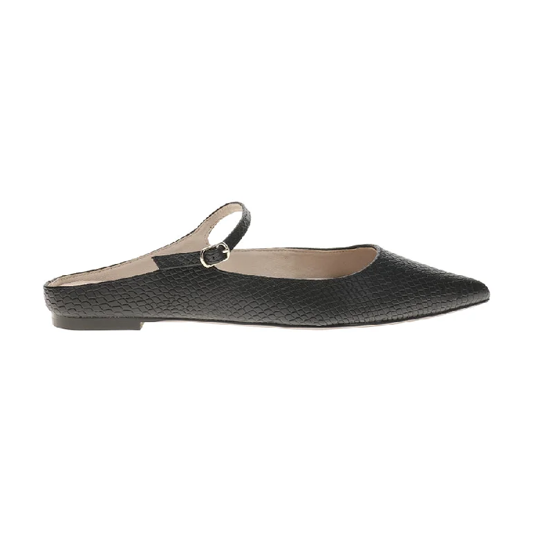 Flats with snug wool lining -Vida Snake Mules