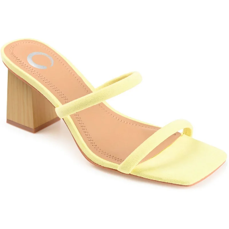 Sandals with worn strap piles -Journee Collection Womens Henrietta Square Toe Slip-On Slide Sandals