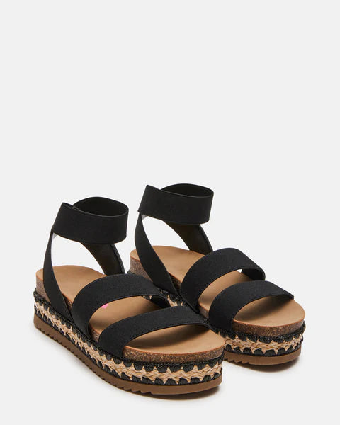 Sandals with tall ankle wrap -JKRISSY Black Sandals