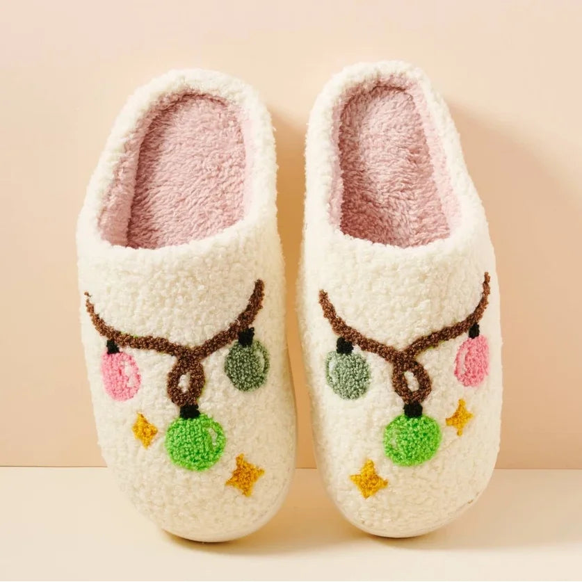 Slippers for morning comfort -Cozy Christmas Light Bulb Slippers